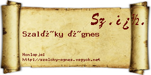Szalóky Ágnes névjegykártya
