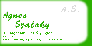 agnes szaloky business card